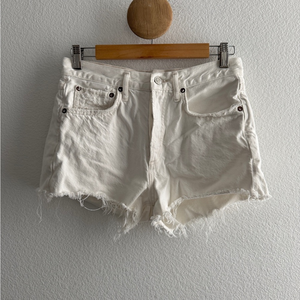 AGOLDE White Denim Shorts *Flaw*